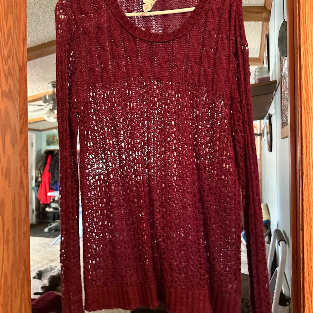 Aeropostale Deep Red Knit Top